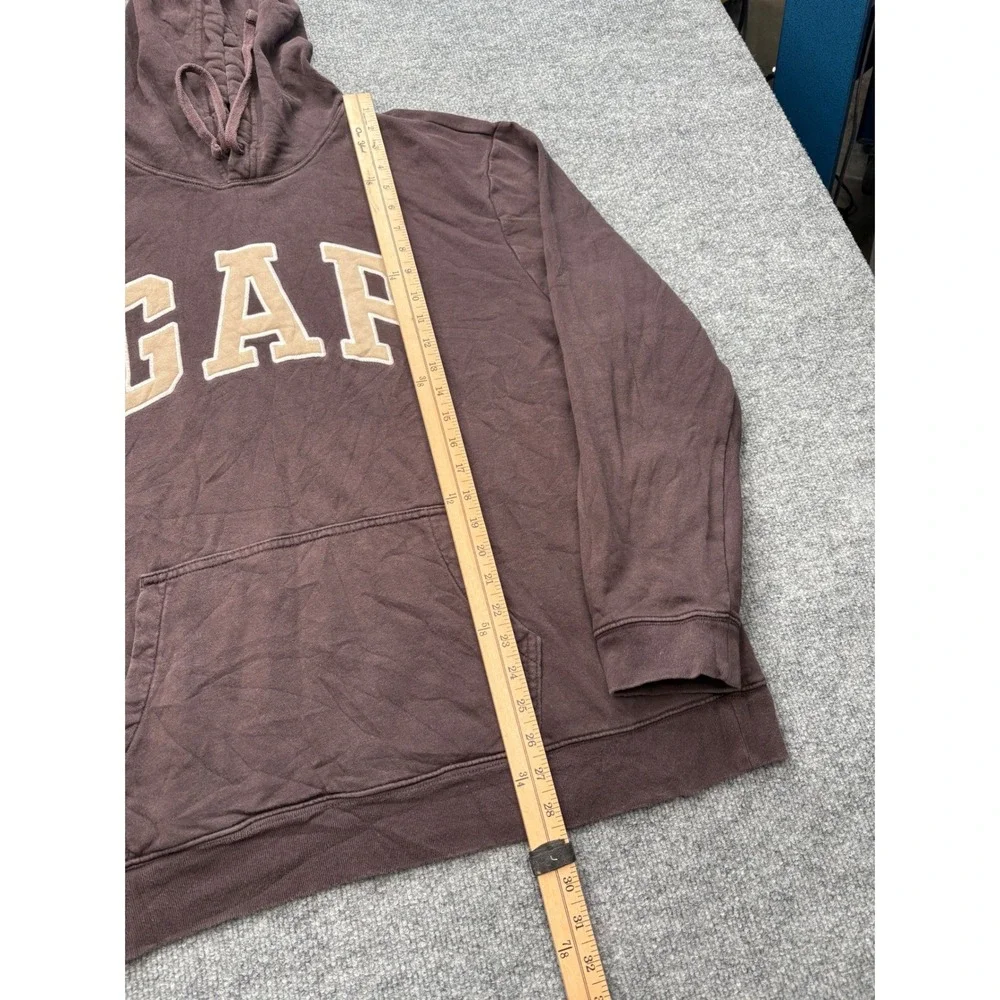 Gap Arch Logo Hoodie Mens XXL Brown Pullover Fleece Sweatshirt Classic Fit‎